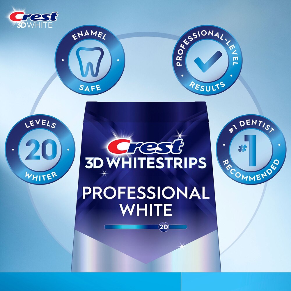 Crest 3D Whitestrips Dental Whitening Kit, Professional Effects, 20 Treatments