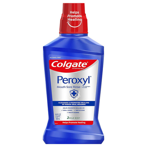 Colgate Peroxyl Alcohol Free Mouth Sore Rinse 16oz Mild Mint